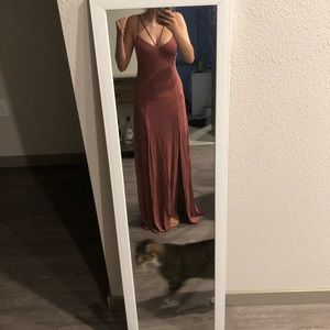 Maxi dress in rust color